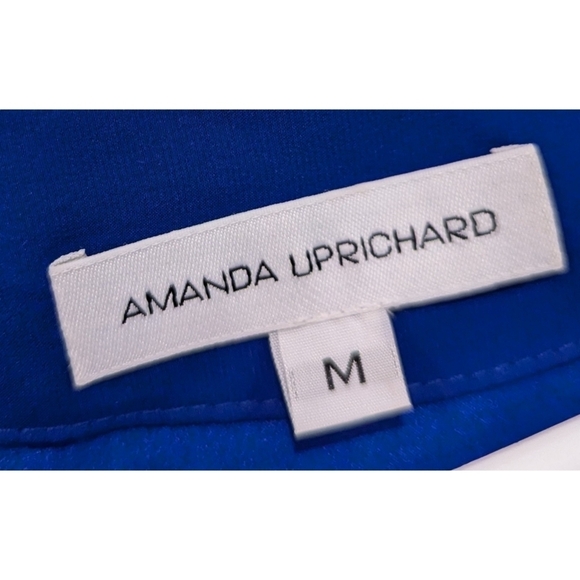 Amanda Uprichard Blue 100% Silk Wrap Front Dress Size Medium - Picture 3 of 7